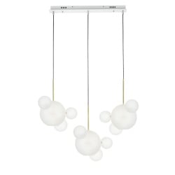 Moosee lampa wisząca capri line 3 złota   / biała - 180 led, aluminium, szkło