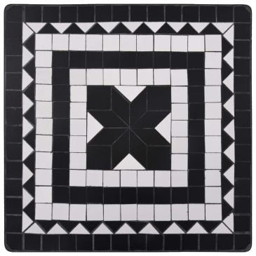 Mozaikowy stolik bistro, czarno-biały, 60 cm, ceramiczny