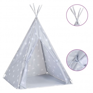 Namiot tipi dla dzieci, torba, poliester, szary, 115x115x160 cm