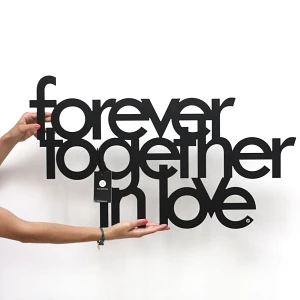 Napis 3D na ścianę DekoSign FOREVER TOGETHER IN LOVE czarny