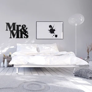 Napis 3D na ścianę DekoSign MR&MRS czarny