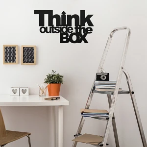 Napis 3D na ścianę DekoSign THINK OUTSIDE THE BOX czarny 