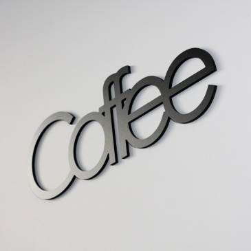 Napis na ścianę dekoracyjny DekoSign COFFE czarny