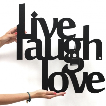 Napis na ścianę DekoSign LIVE LAUGH LOVE czarny