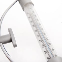 Nowoczesny termometr okienny, zewnętrzny, na okno, 24 cm, srebrny