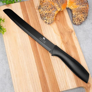 Nóż do chleba stalowy czarny 32 cm Nóż do chleba stalowy czarny 32 cm