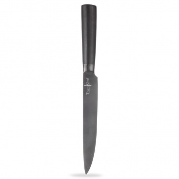 Nóż kuchenny TITAN CHEF, stalowo-tytanowy, czarny, 20 cm