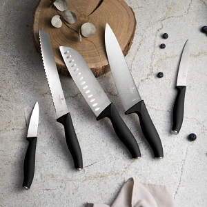 Noże kuchenne | Komplet 6 noży z listwą magnetyczną BerlingerHaus Matte Black BH-2943 Noże kuchenne | Komplet 6 noży z listwą magnetyczną BerlingerHaus Matte Black BH-2943