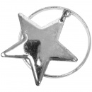 Obrączki pierścienie ringi na serwetki metalowe srebrne gwiazdki 4 szt.