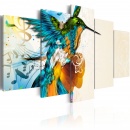 Obraz - Bird's music - 5 pieces (100x50 cm)