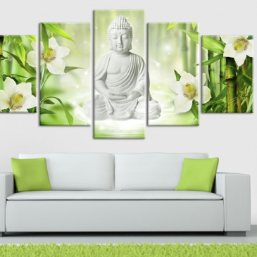 Obraz - Budda i jaśmin (100x50 cm)