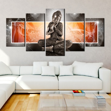 Obraz - Budda i ornamenty (100x50 cm)