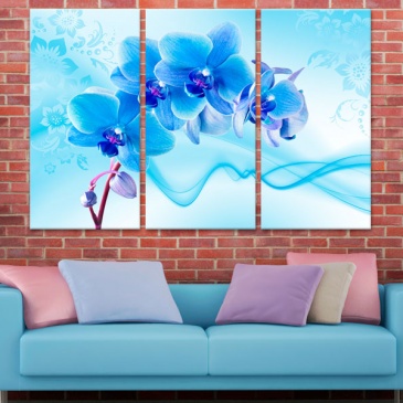 Obraz - Eteryczna orchidea - błękit (60x40 cm)