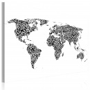Obraz - Mapa świata - alfabet (60x40 cm)