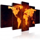 Obraz - Mapa świata - Gorąca lawa (100x50 cm)