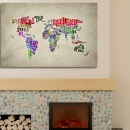 Obraz - Mapa świata - nazwy państw w języku angielskim (60x40 cm)