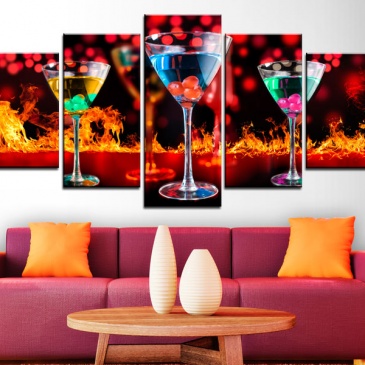Obraz - Ogniste martini (100x50 cm)