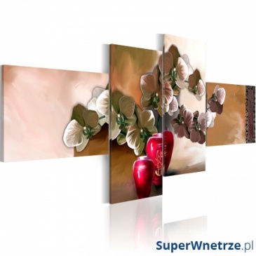 Obraz - Orient i orchidea (100x45 cm vlies-leinwand cm)