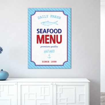 Obraz - Seafood menu (50x70 cm)