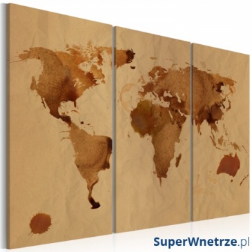 Obraz - Świat kawą malowany - tryptyk (60x40 cm)