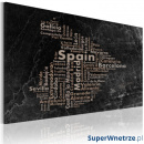 Obraz - Text map of Spain on the blackboard (60x40 cm)