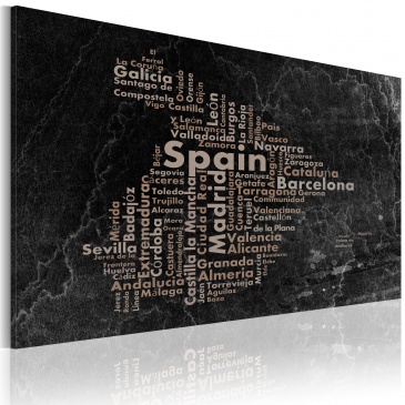 Obraz - Text map of Spain on the blackboard (60x40 cm)