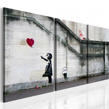 Obraz - Zawsze jest nadzieja (Banksy) - tryptyk (60x30 cm)