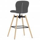 Obrotowe krzesła barowe, 2 szt., ciemnoszare, tkanina