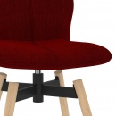 Obrotowe krzesła barowe, 2 szt., czerwone wino, tkanina