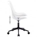 Krzesła biurowe obrotowe 6 szt. białe sztuczna skóra