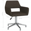 Obrotowe krzesła stołowe, 2 szt., ciemnobrązowe, tkanina