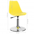Obrotowe krzesła stołowe, 2 szt., żółte, sztuczna skóra