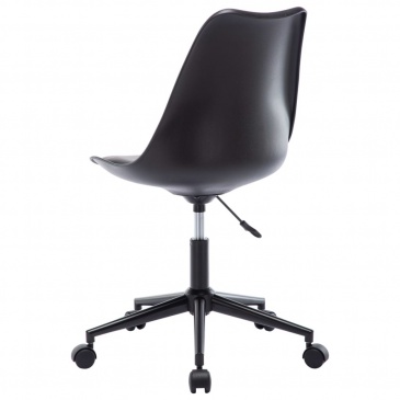 Krzesła biurowe obrotowe 4 szt. czarne sztuczna skóra