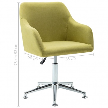 Obrotowe krzesło do jadalni, zielone, tkanina