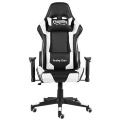 Obrotowy fotel gamingowy, biały, PVC Obrotowy fotel gamingowy, biały, PVC