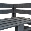 Ogrodowa ławka narożna z palet, drewno FSC, szara