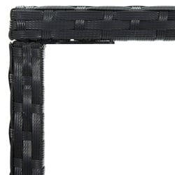 Ogrodowy stolik barowy, czarny, 70x70x110 cm, rattan pe i szkło