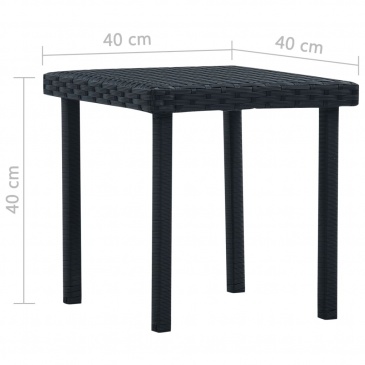 Ogrodowy stolik herbaciany, czarny, 40 x 40 x 40 cm, polirattan