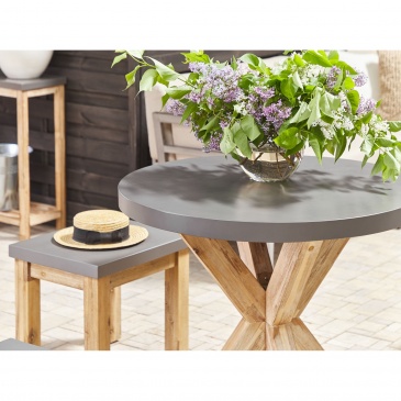 Okrągły stół ogrodowy betonowy ø 90 cm szary OLBIA
