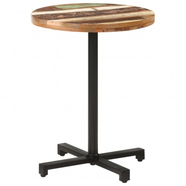 Okrągły stolik bistro, 60x75 cm cm, lite drewno z odzysku
