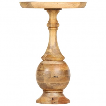 Okrągły stolik boczny, 43x43x66 cm, lite drewno mango
