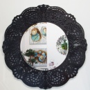 Okrągłe lustro dekoracyjne w ażurowej ramie lustrzanej Orsini 