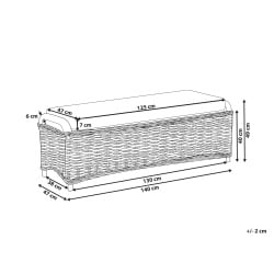Otomana ogrodowa SUSUA 140 cm Rattan Naturalny