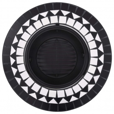 Palenisko z mozaiką, czarno-białe, 68 cm, ceramika