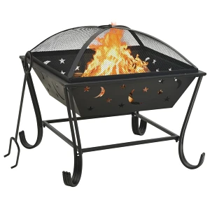 Palenisko z pogrzebaczem, 62 cm, XXL, stal Palenisko z pogrzebaczem, 62 cm, XXL, stal