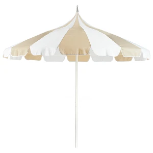 Parasol ogrodowy ⌀ 245 cm beżowo-biały minoa