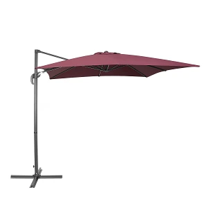 Parasol ogrodowy 250 x 250 x 235 cm bordowy/ciemnoszary Garbo BLmeble