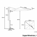 Parasol ogrodowy 250 x 250 x 235 cm mokka/biały Garbo BLmeble