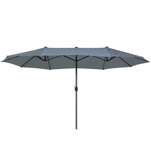 Parasol ogrodowy 270 x 460 cm szary sibilla