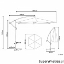 Parasol ogrodowy Ø300 cm burgundowy Russo BLmeble